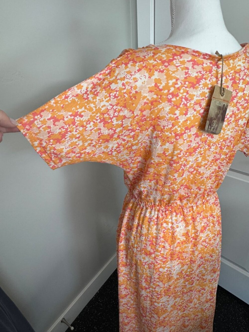 Alternative Flamingo Ditzy Floral Print Dress M Cottage Beach Travel Light - Picture 8 of 15